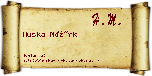 Huska Márk névjegykártya